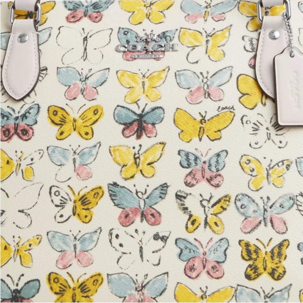 COACH GALLERY TOTE BAG WITH BUTTERFLY PRINT NWT - Picture 6 of 8